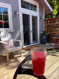 Relax on the private patio.