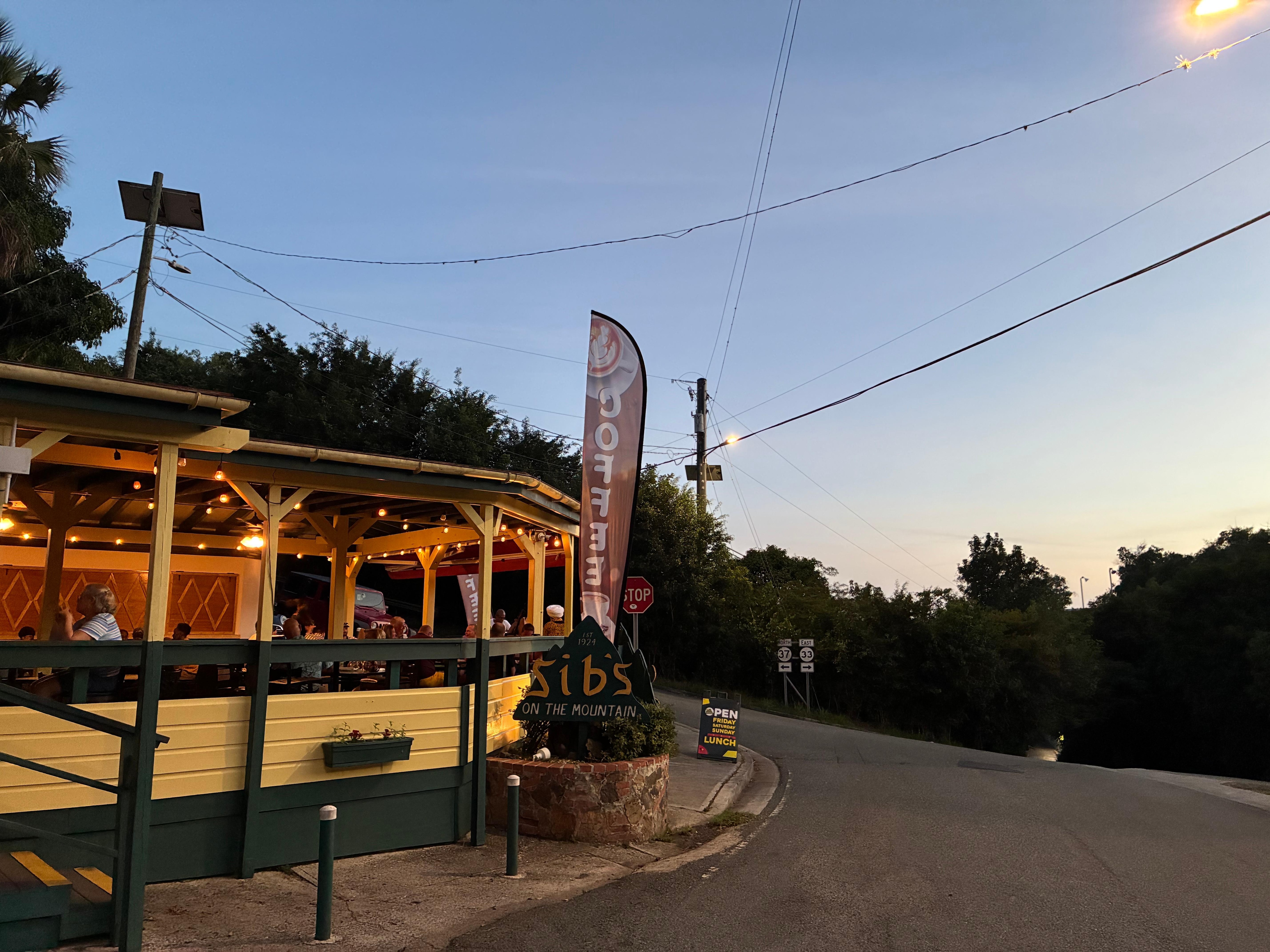 Sib’s on the Mountain. Good food 5 minutes away