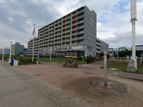 The Sandcastle Resort Hotel viewed from the Boardwalk in Virginia Beach, VA