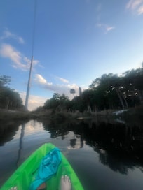 Using one of their nice kayaks on the Withlacoochee River