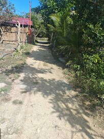 The road going tonthe rental, separated from the main area/check in