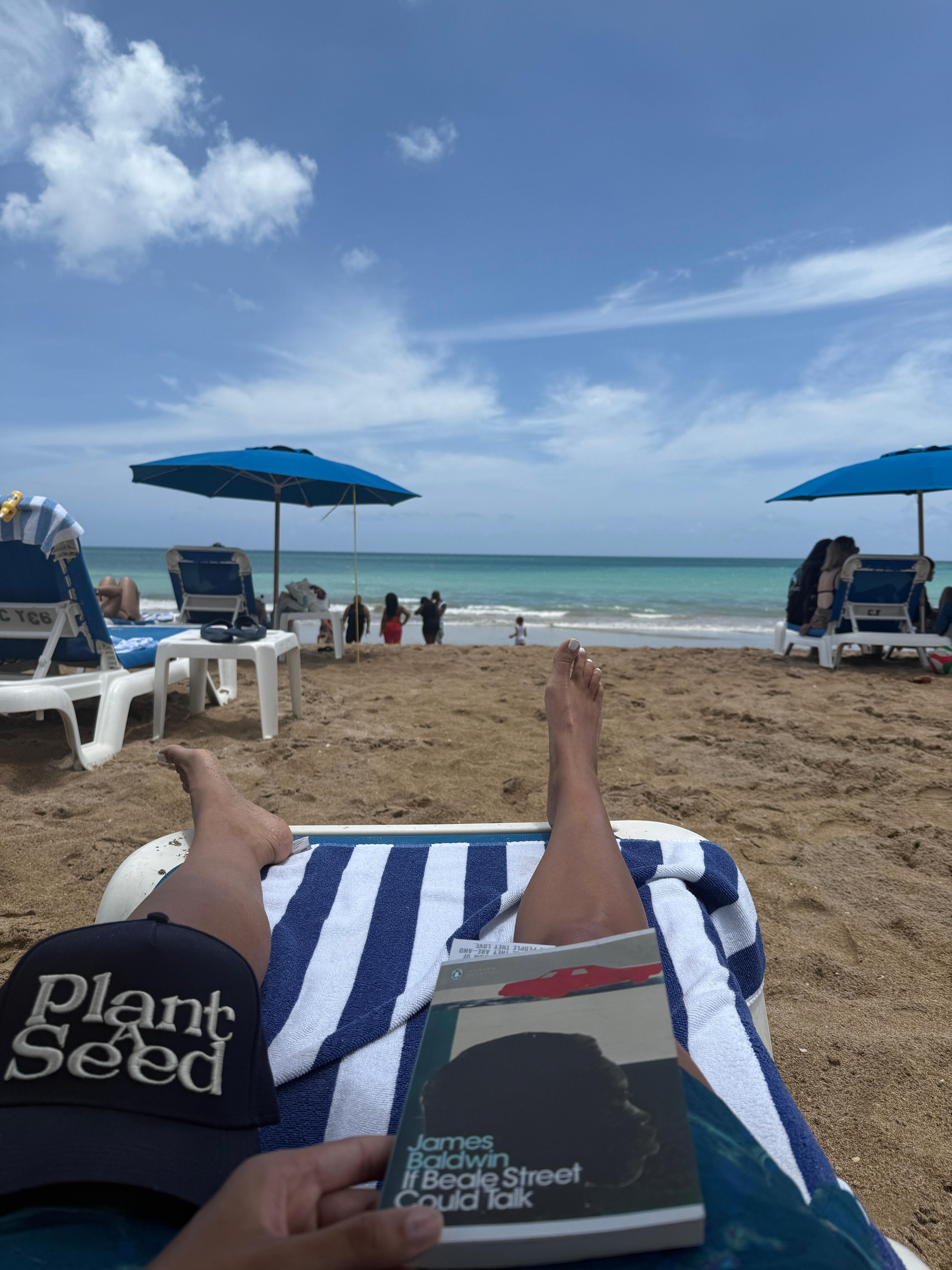 beach lounging