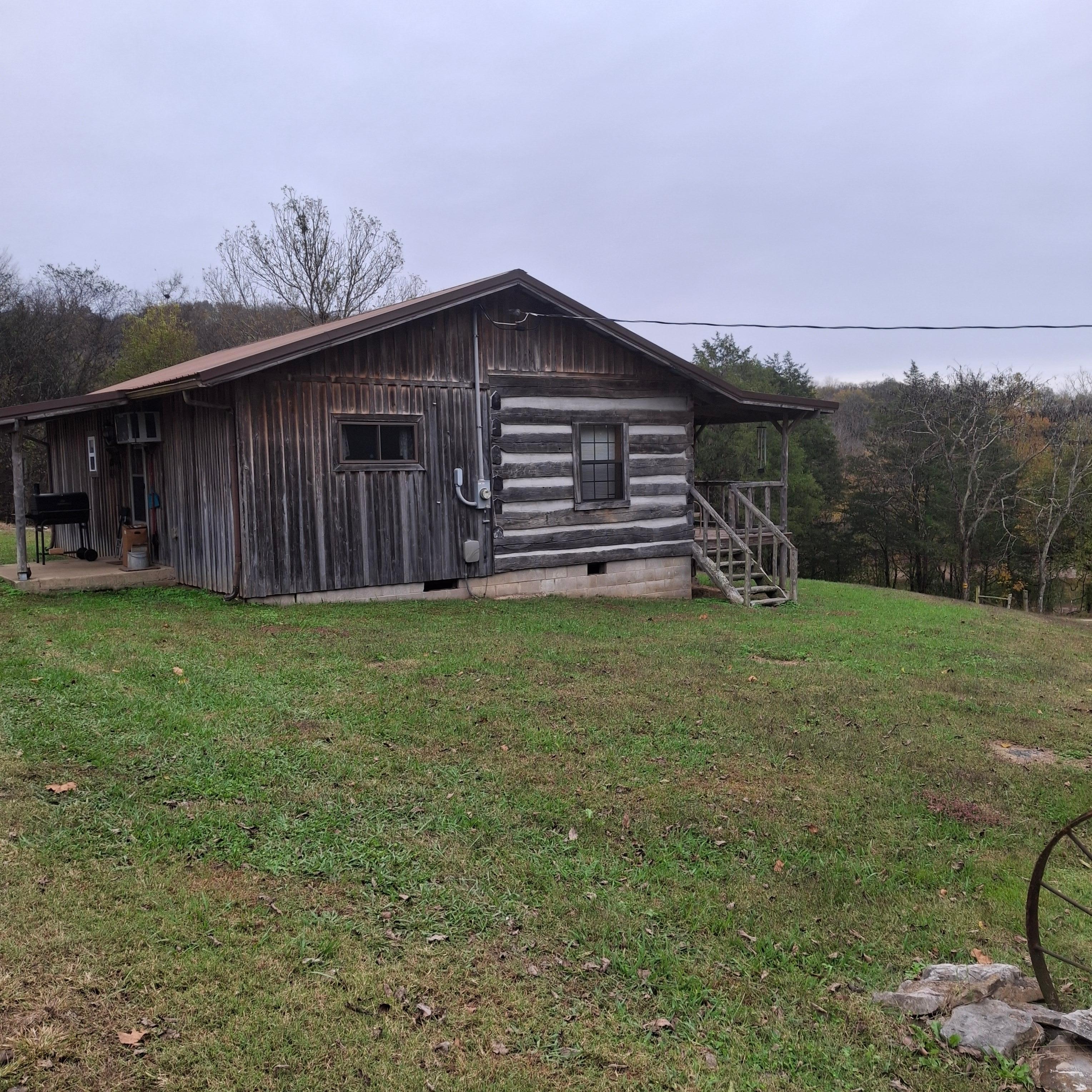View of the cabin from the driveway