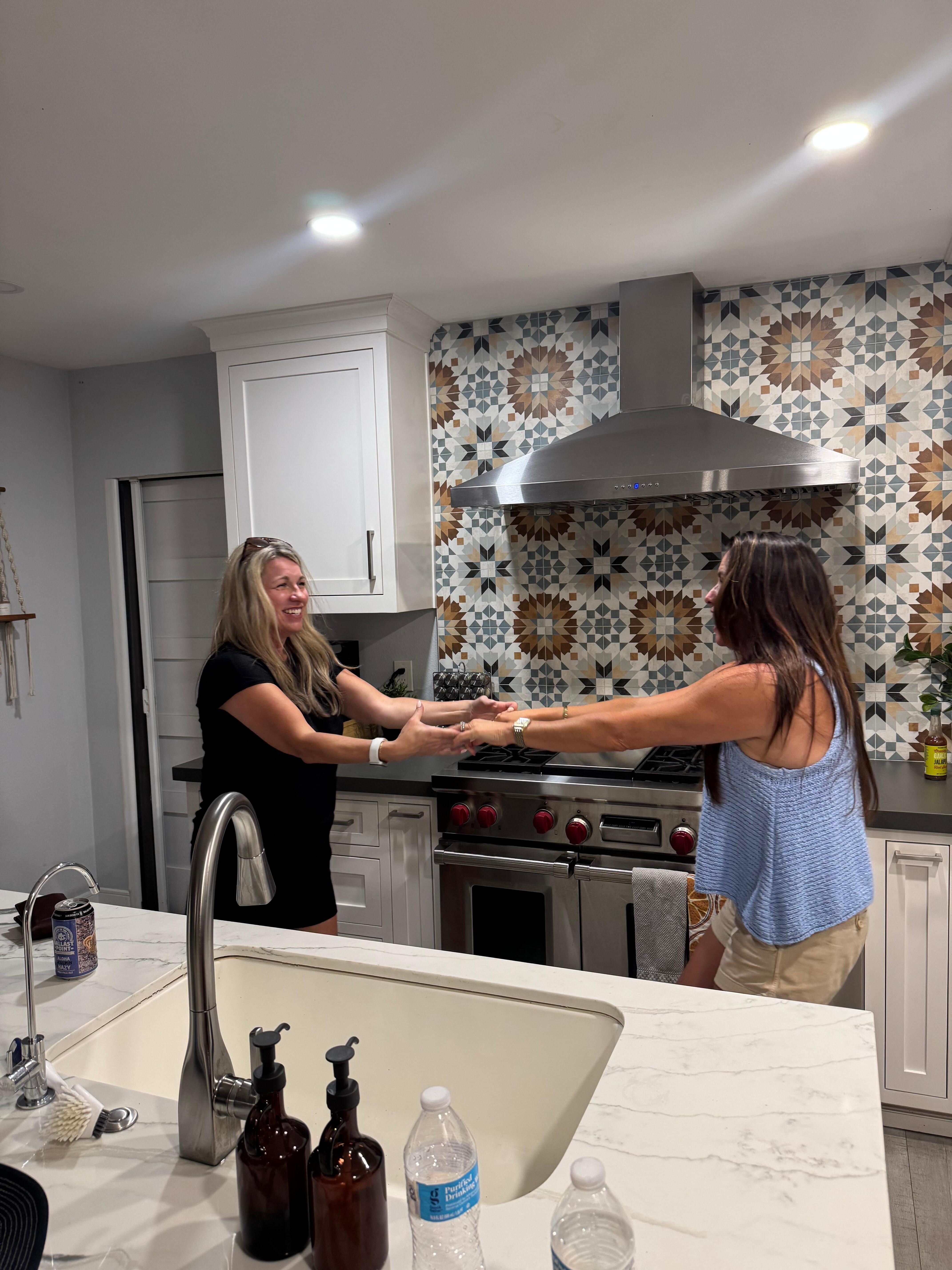 Gorgeous kitchen with high end appliances….and enough room to dance! 