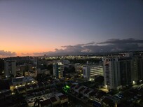 Sunset view looking toward city
