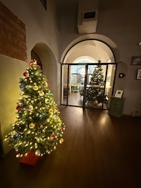 Very old hotel building from 1300’s but rooms renovated as far as beds and furniture, reception, and restaurant area.