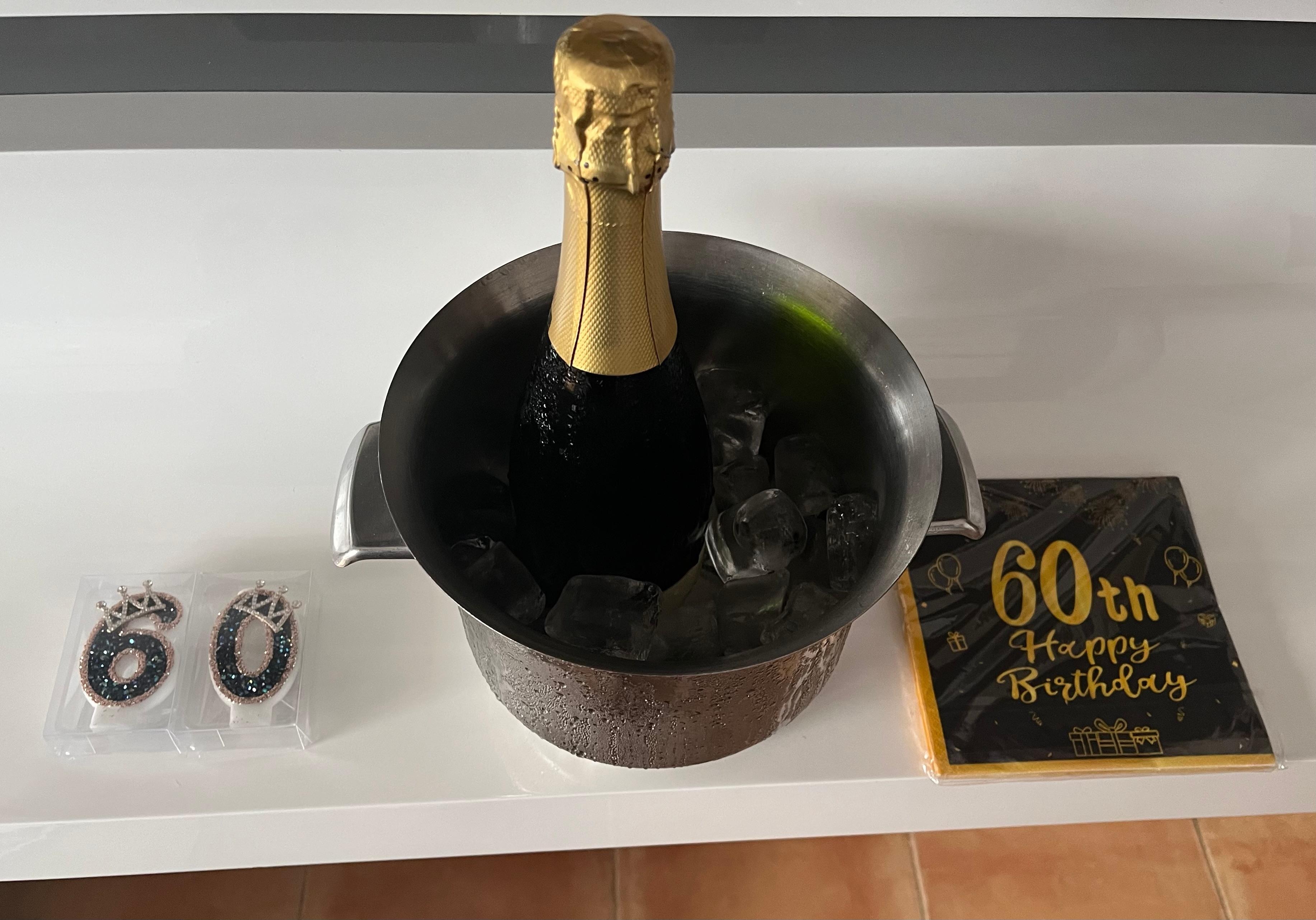 Ik kreeg van het hotel een champagne voor mijn verjaardag. 
