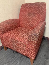 Old and stained upholstery.