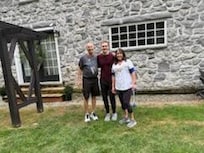 In front of the private residence.