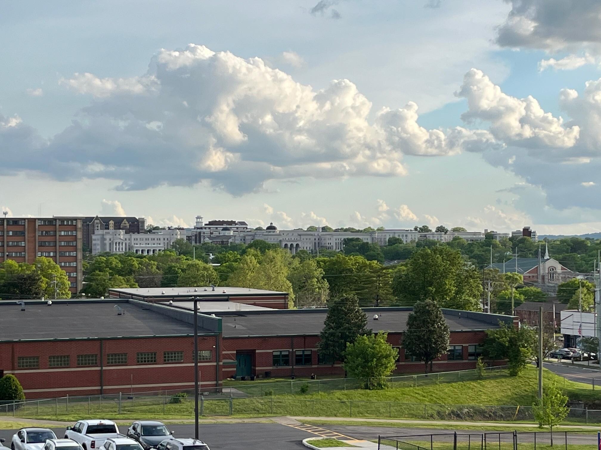 View of Belmont from the rooftop.