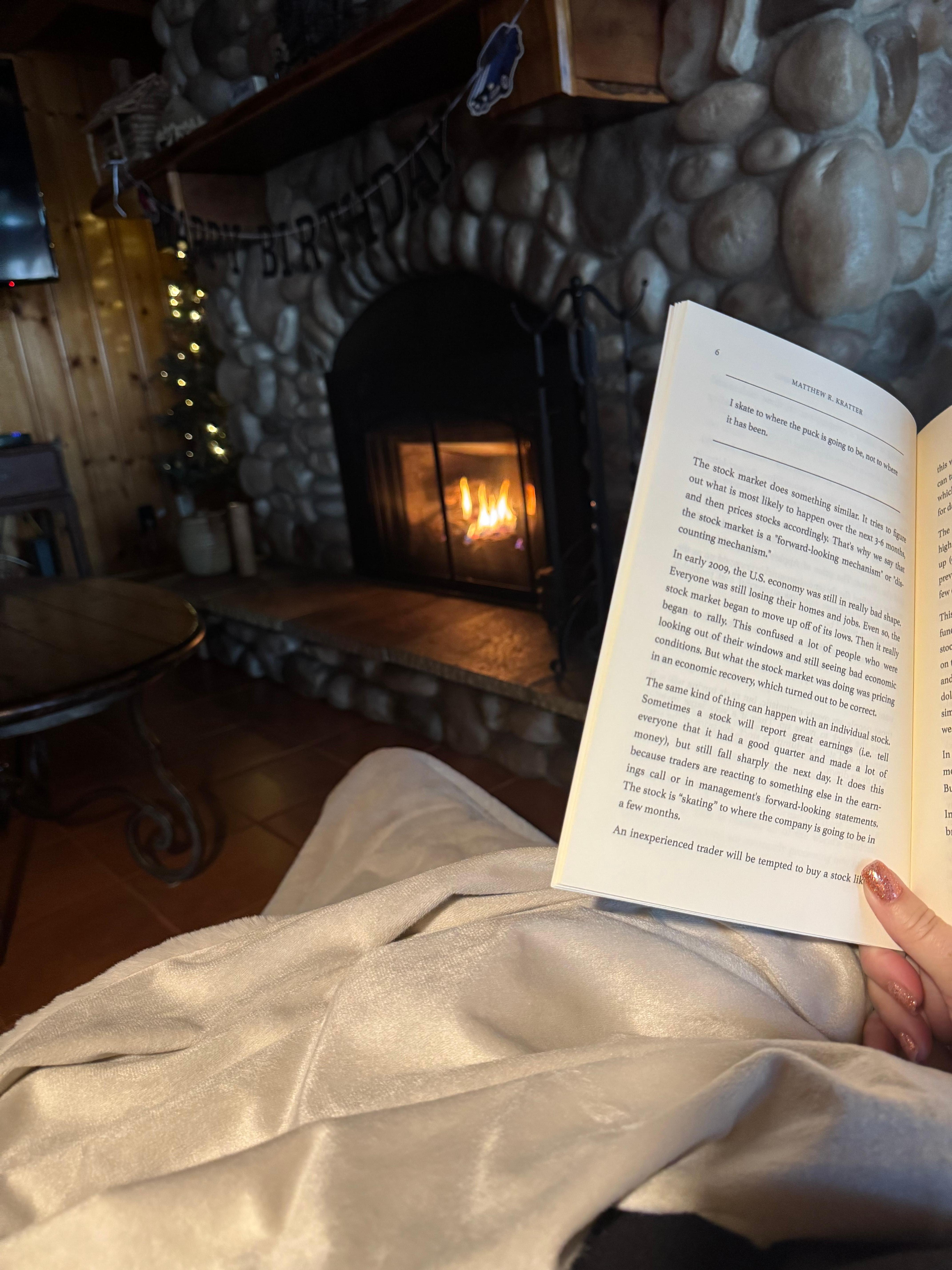 My first morning relaxing in front of the fire. 