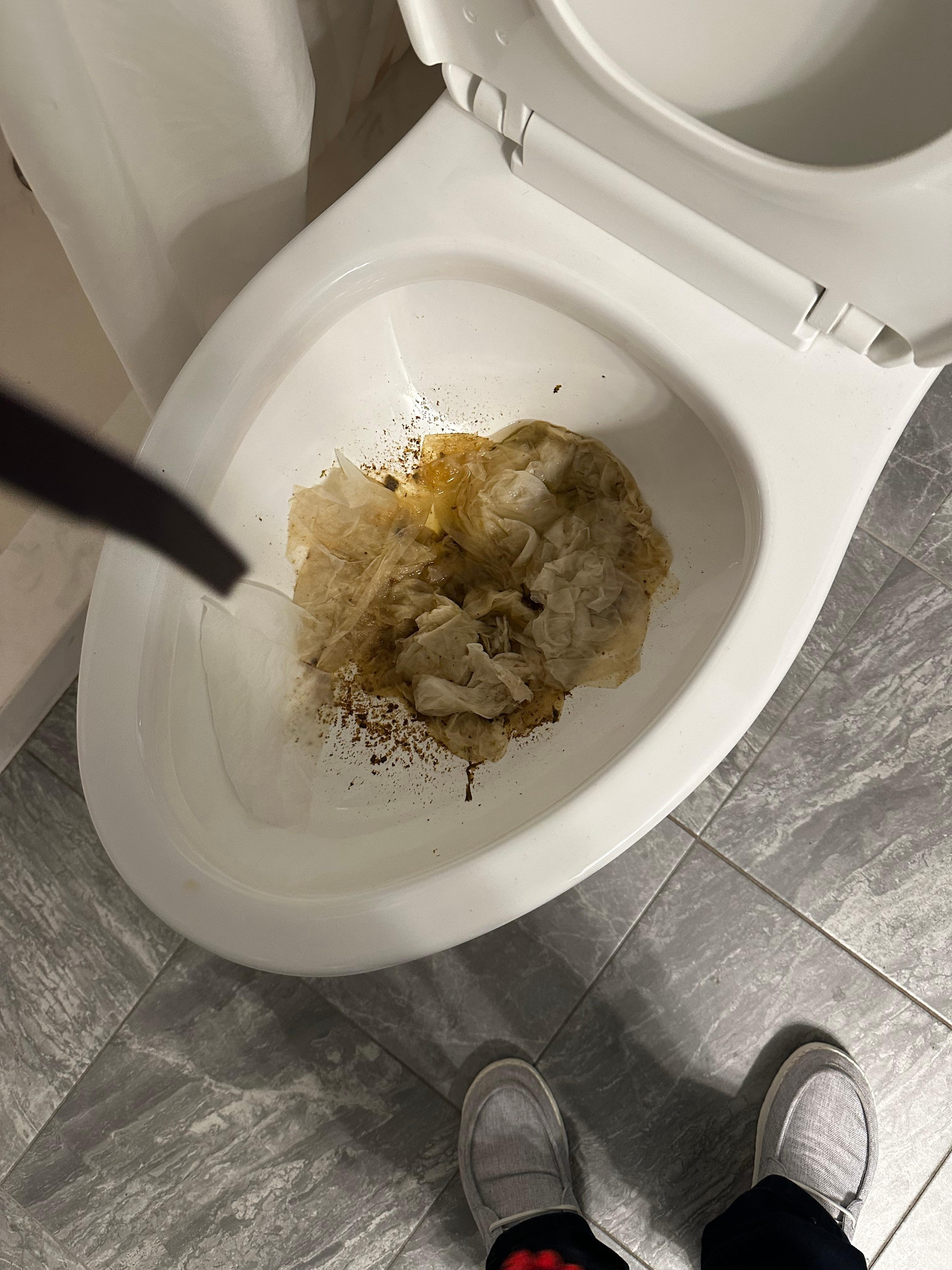 A photo of the bathroom in the second room we were placed in.