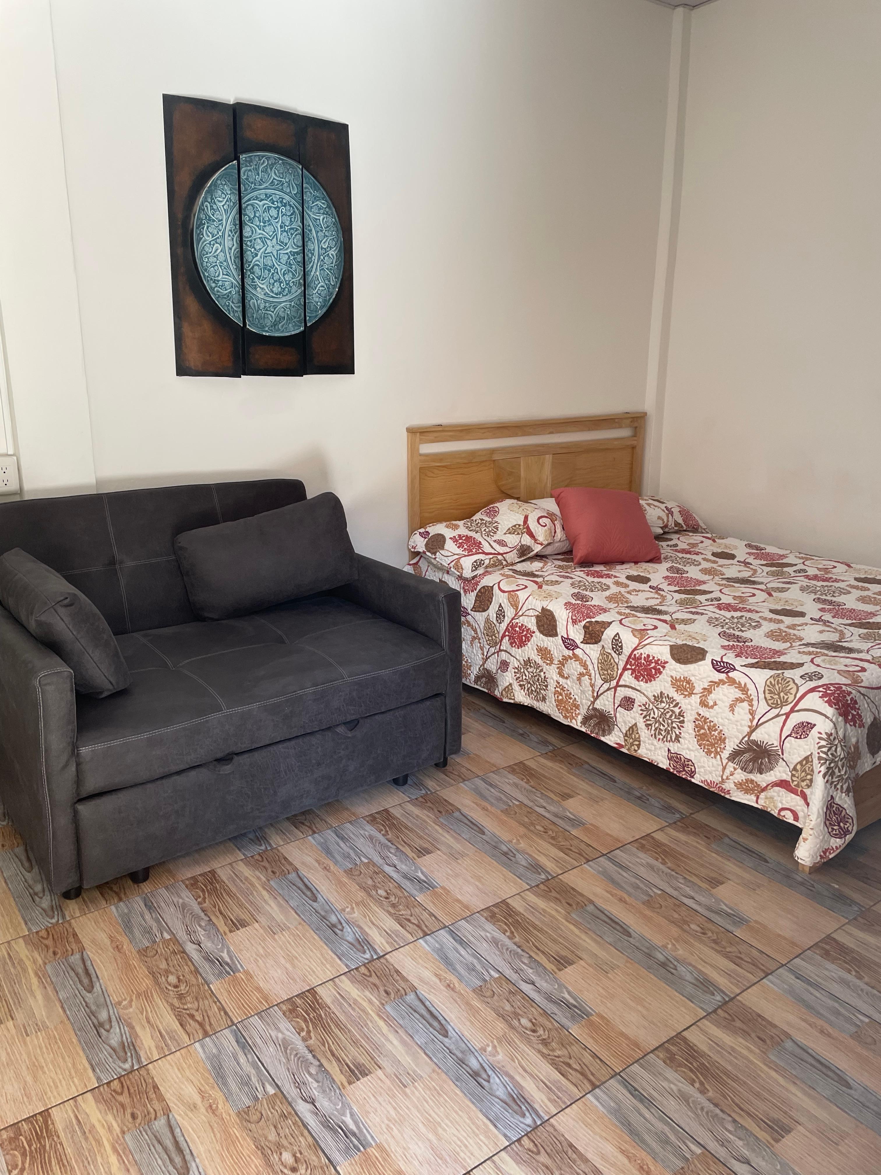 Bedroom with pullout couch. Spacious.