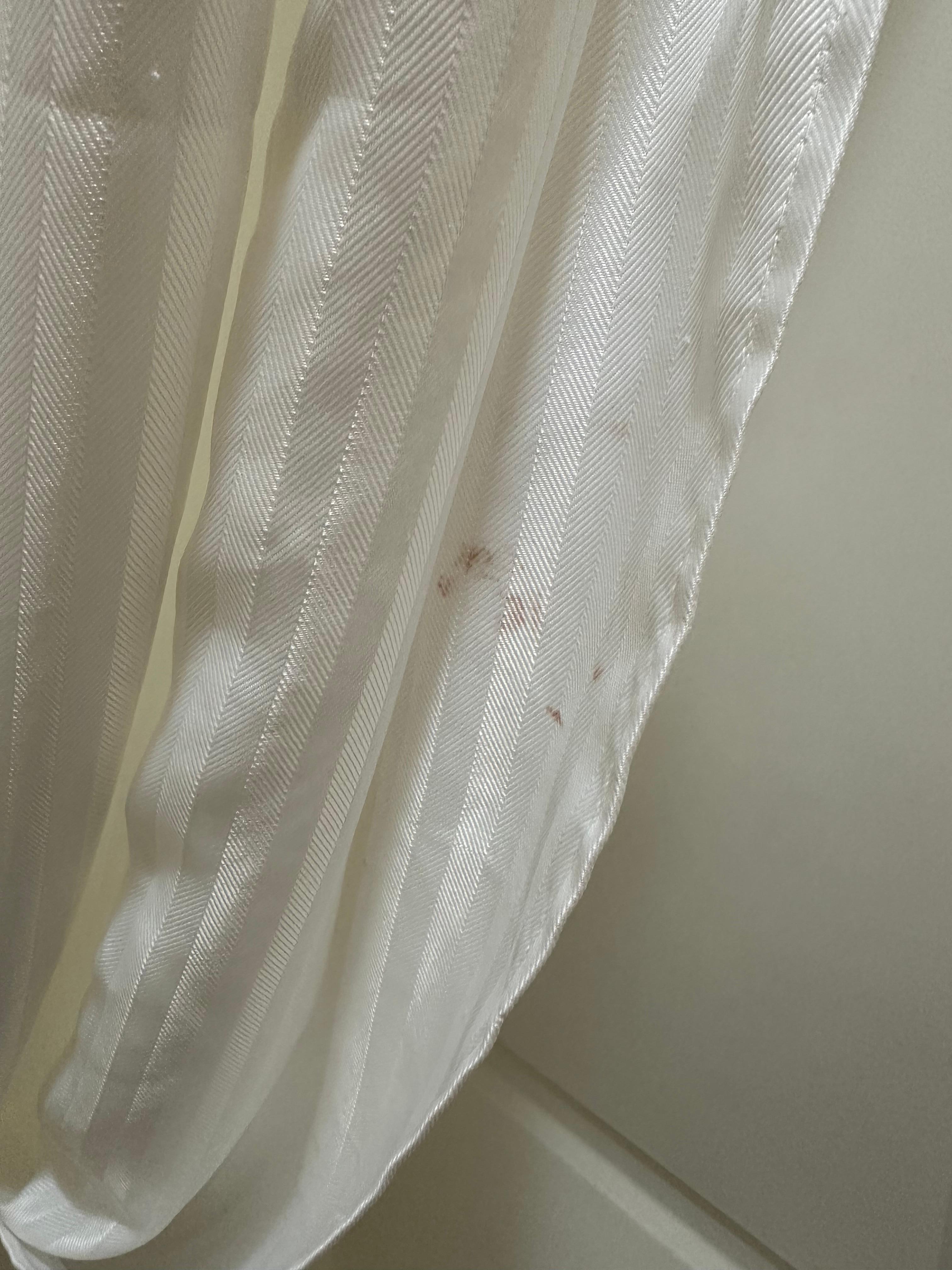 Blood stained shower curtain