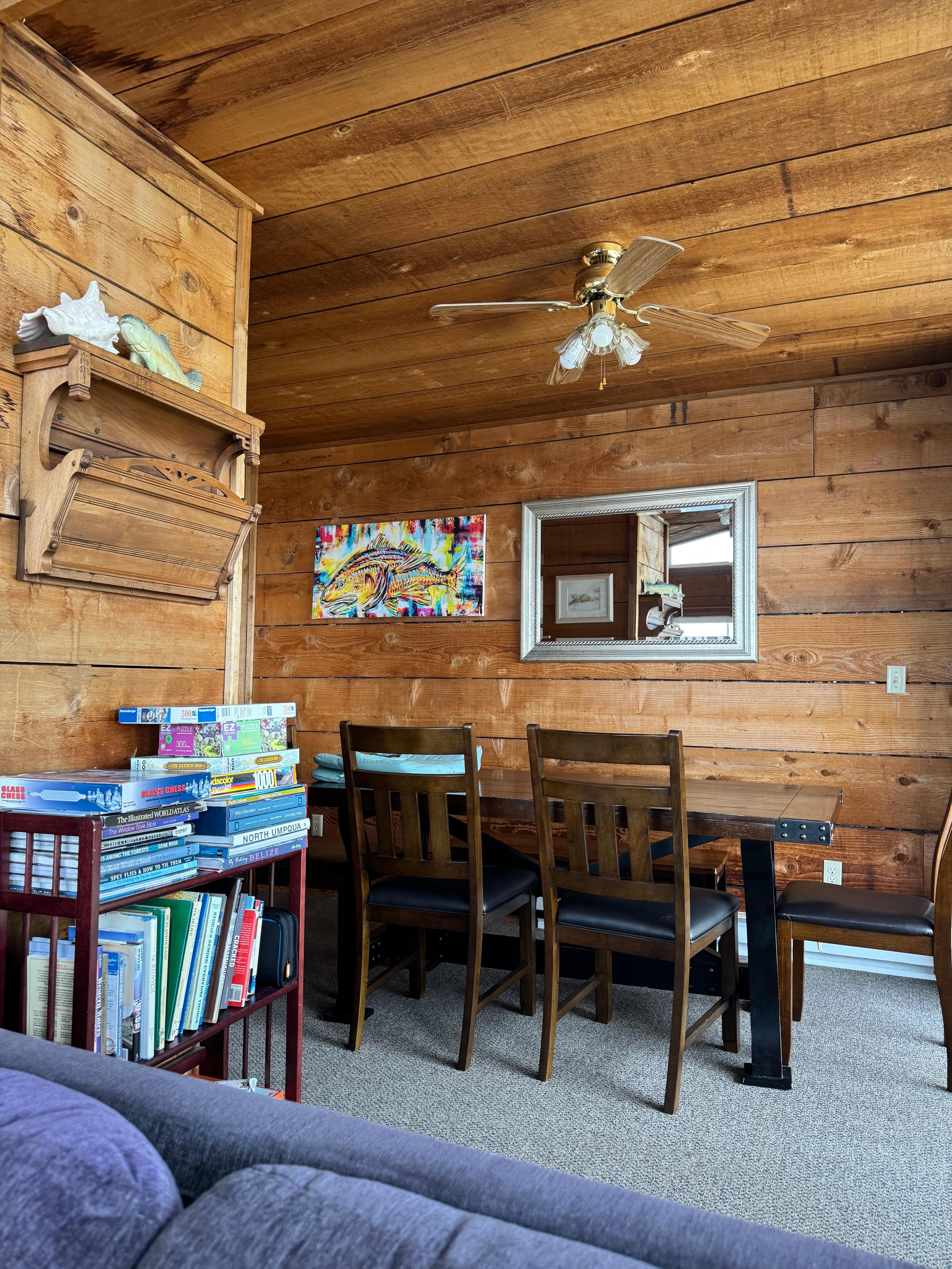 Dining area, also has a sliding glass door with amazing views