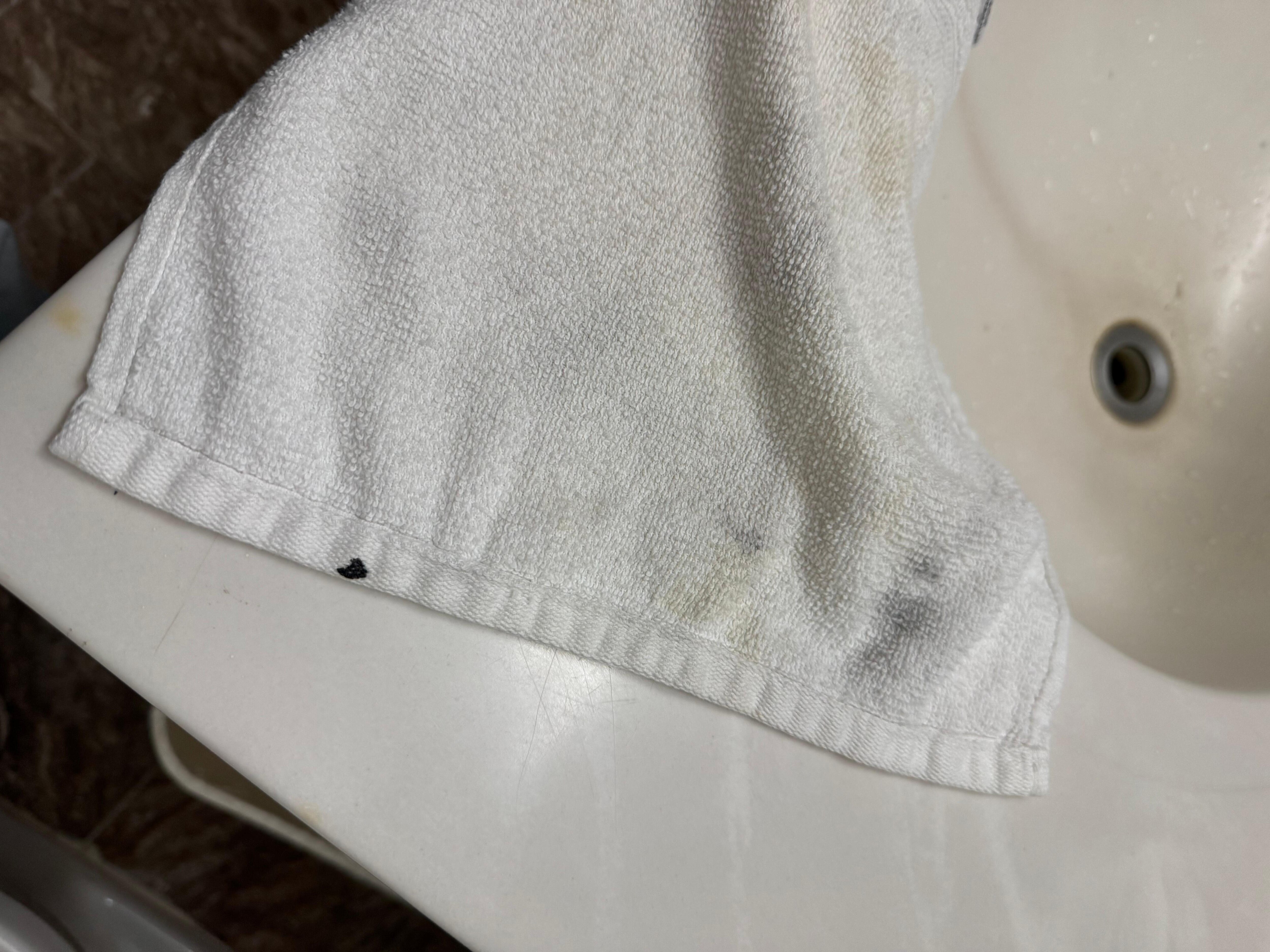 stained towels & washcloths