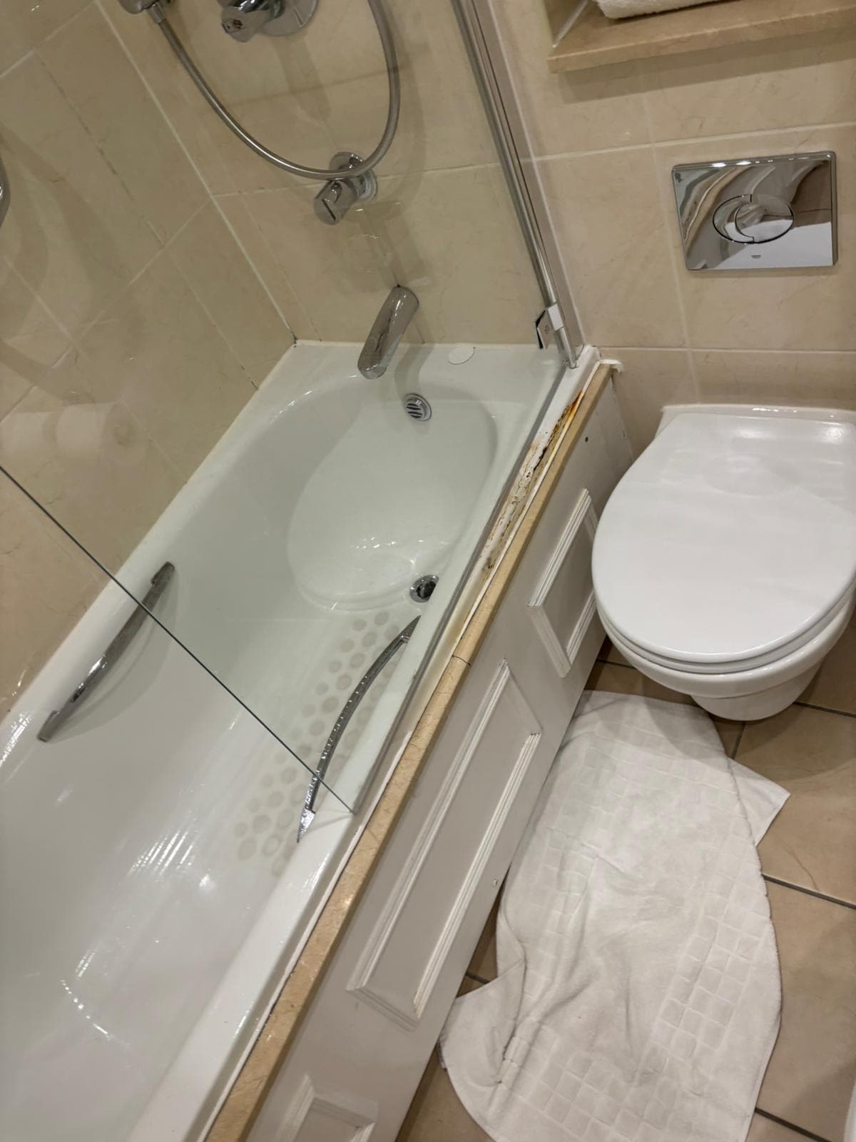 Bath screen - needs cleaning and sorting.