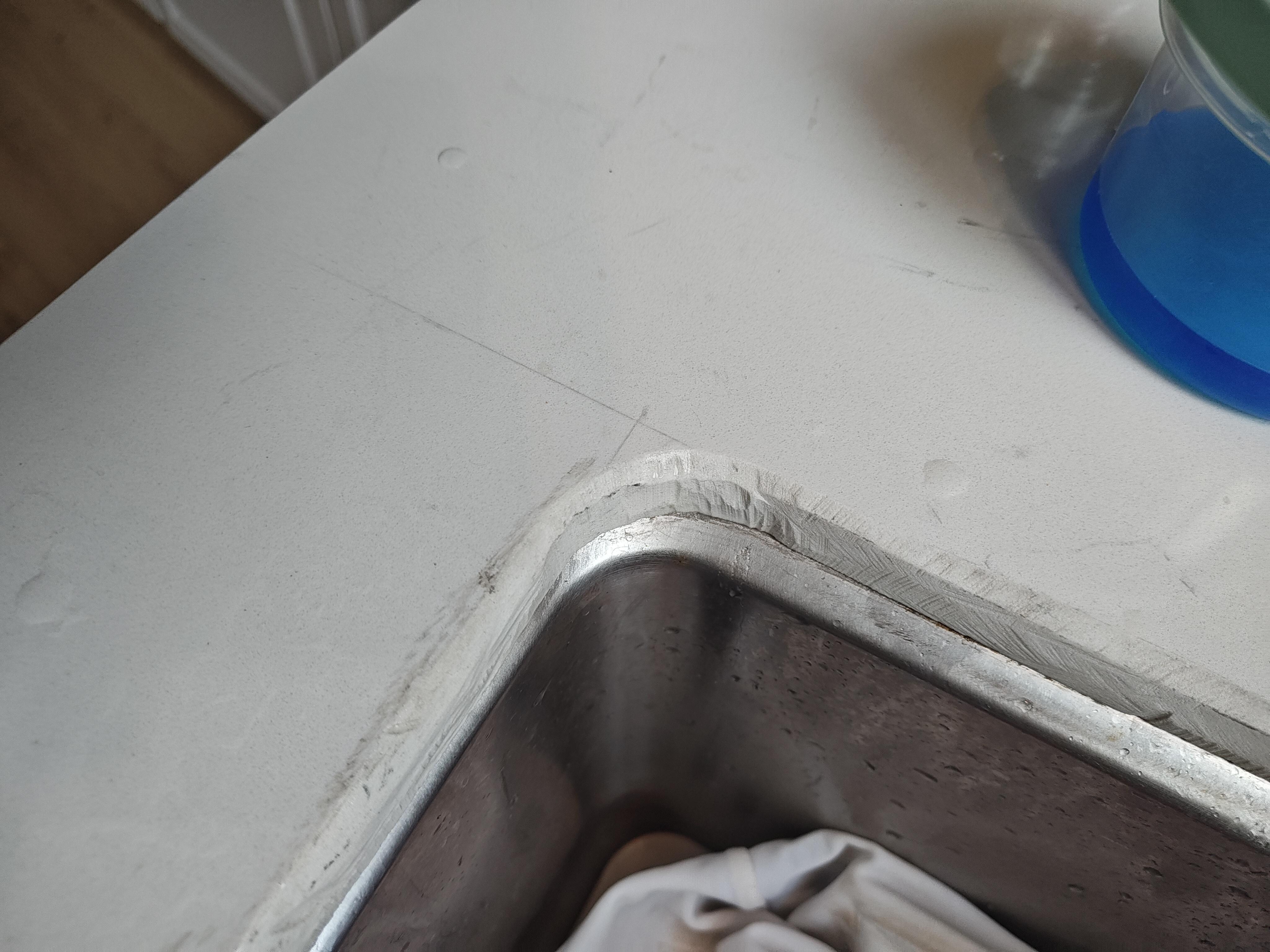 "Hand cut" sink opening
