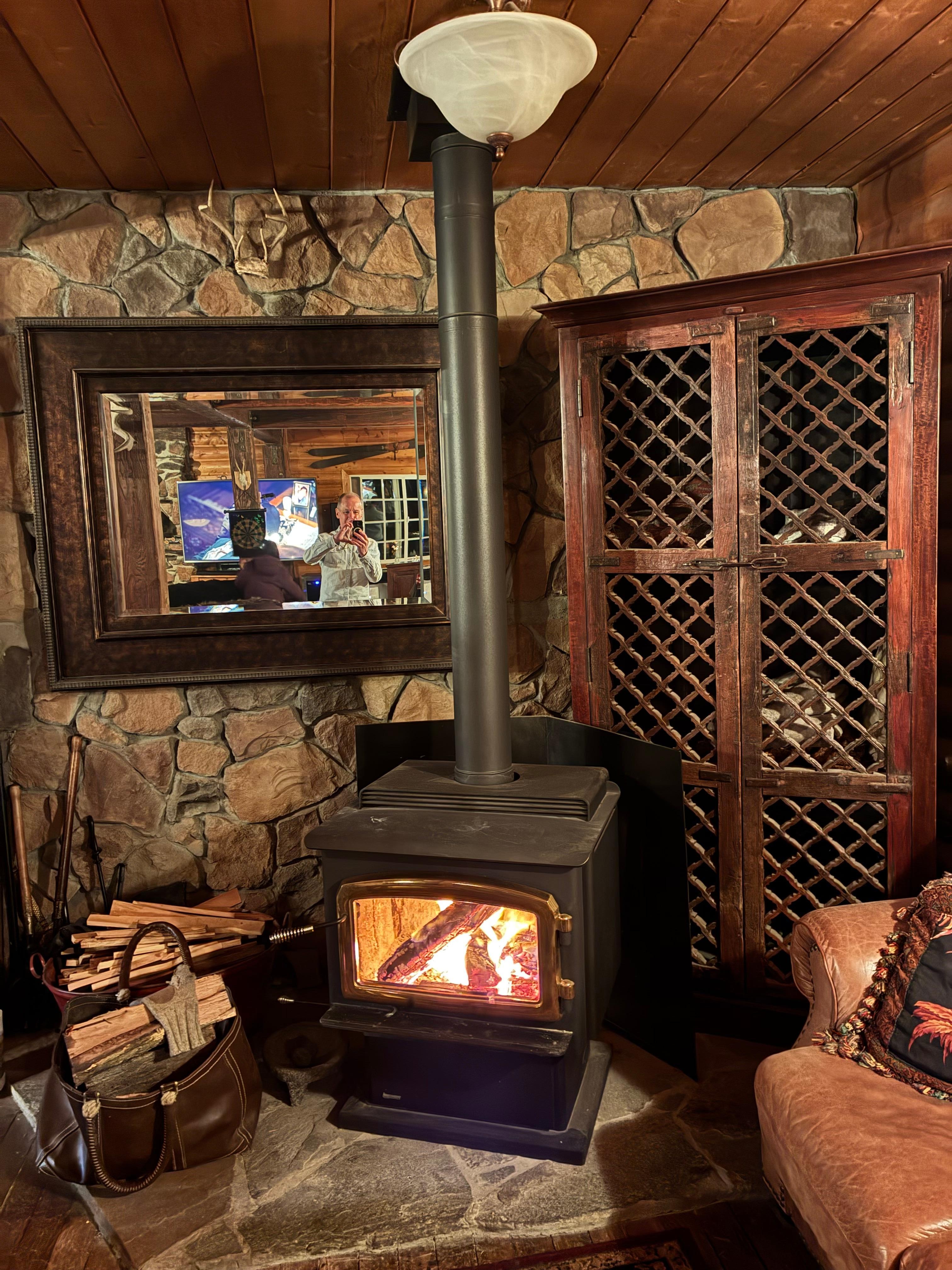 My favorite. Potbelly stove in the main family area.