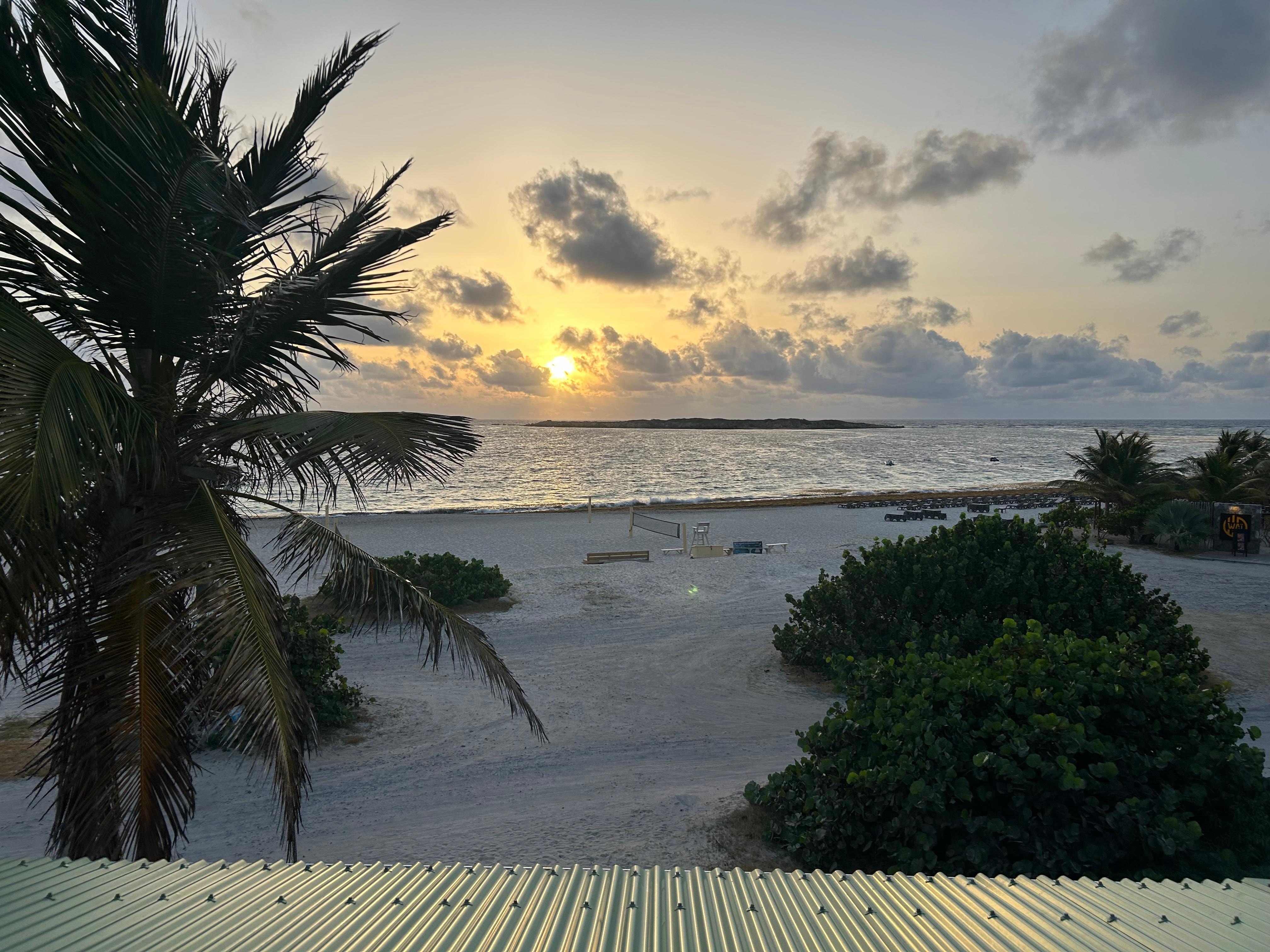 Balcony faces east, postcard perfect picture every morning of the sunrise!