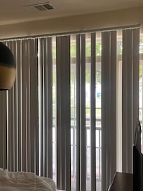 Missing blind panels in the master bedroom. Definitely not the best considering it’s first floor and anyone could look in at night.