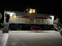 Caboose at night