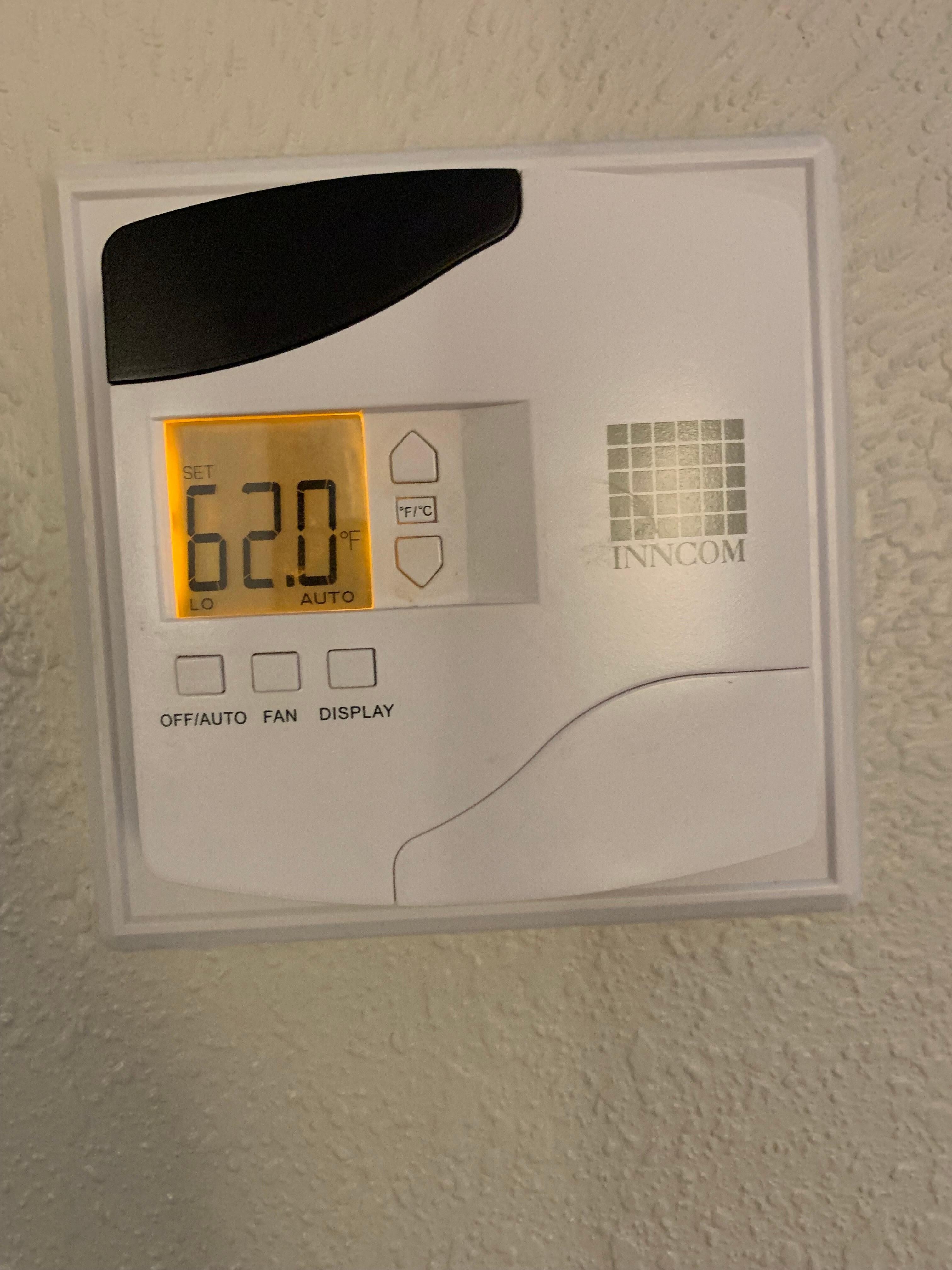 At 62 the room was still too hot