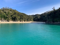 Views of Abel Tasman park from a boat.