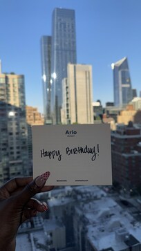 The staffs kind handwritten birthday note