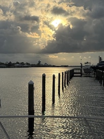 Sunrise across the street on the dock!
