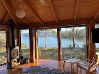Inside of the house with the view