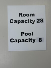 Sign in pool area