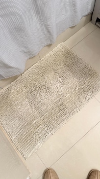Dirty bathroom rug