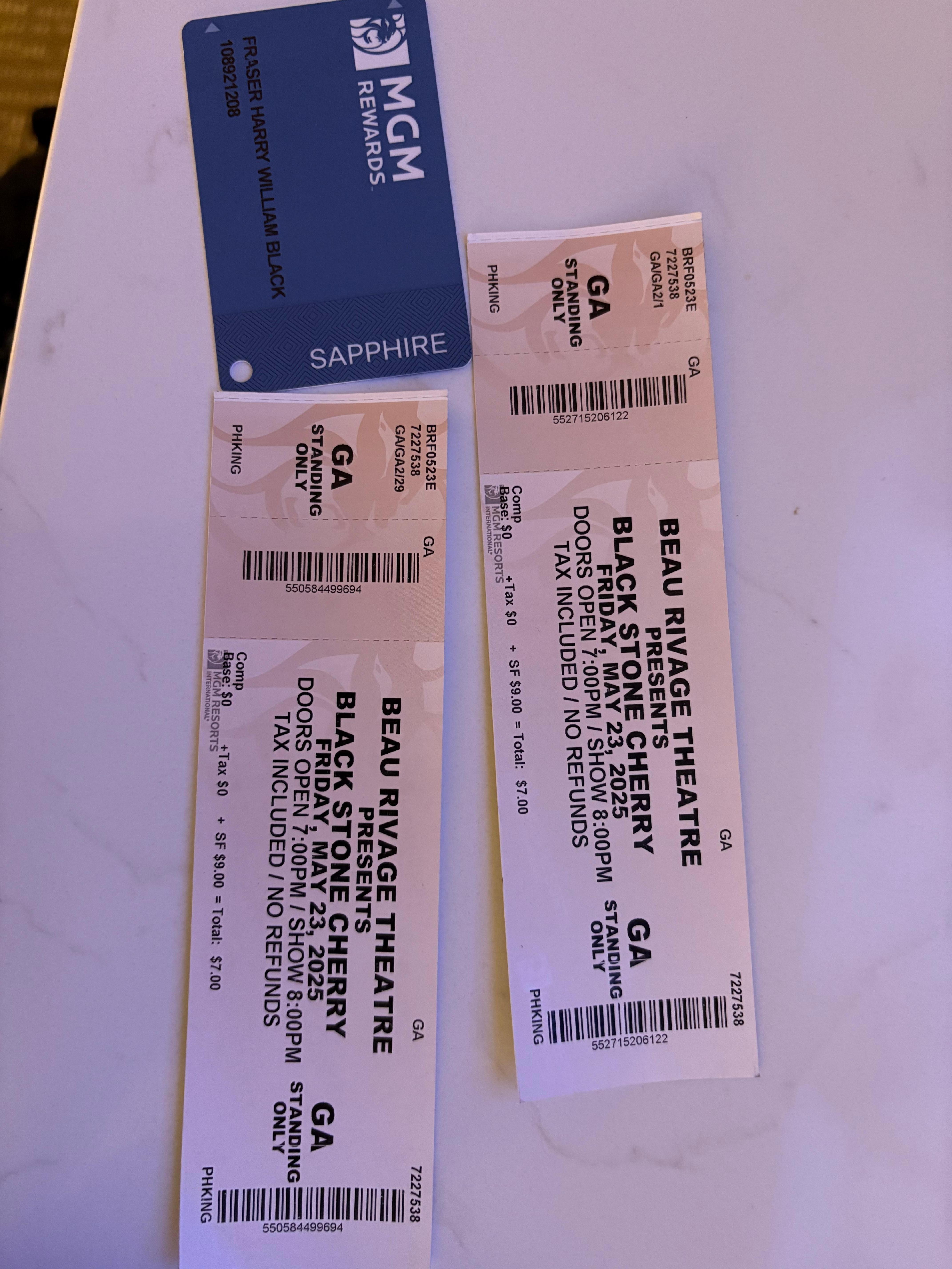 Compd tickets to the Friday concert very popular group (apparently)
