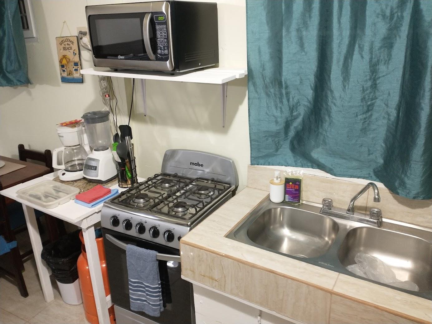 The place is super clean and has a nice kitchen