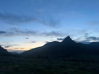 View towards the northwest in the late evening.