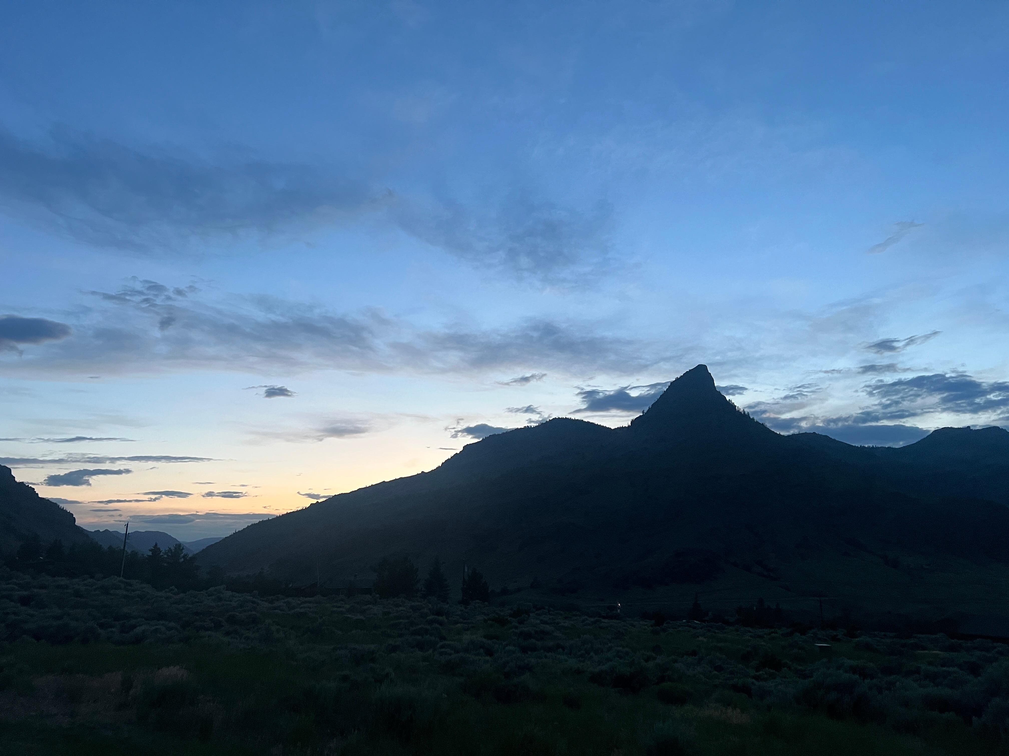 View towards the northwest in the late evening. 