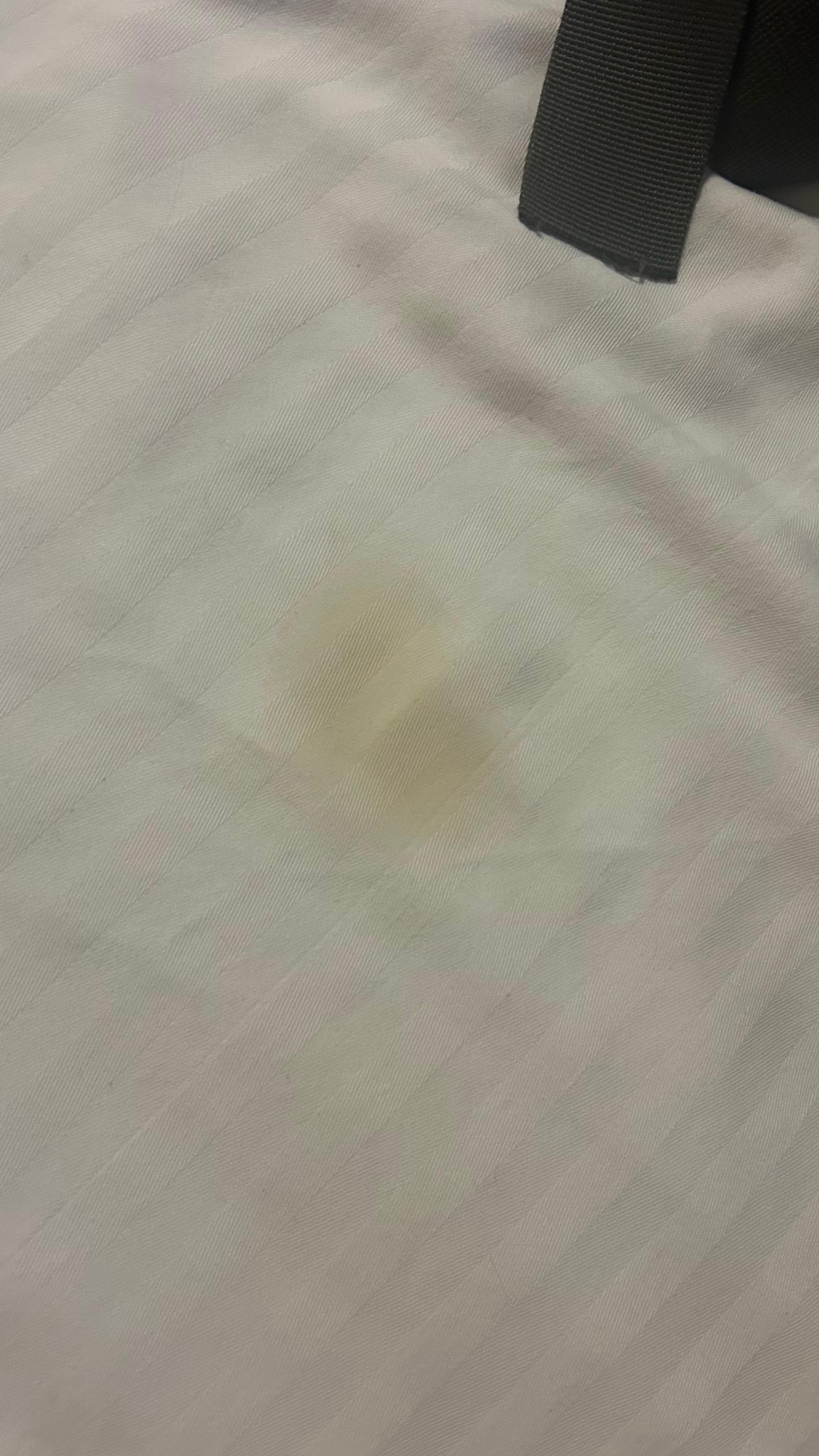 Yellow stains on the bedding