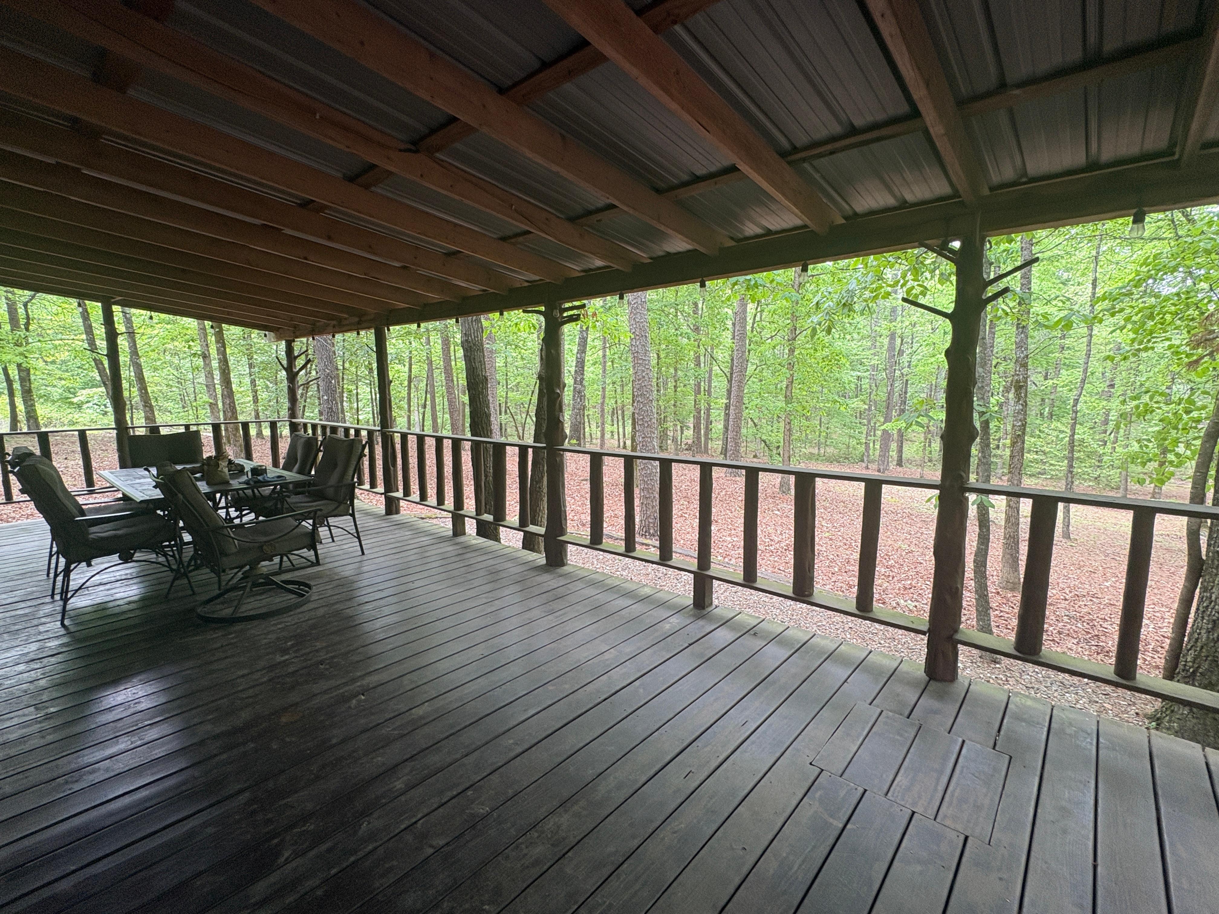We sat on the back deck all afternoon / evening. 