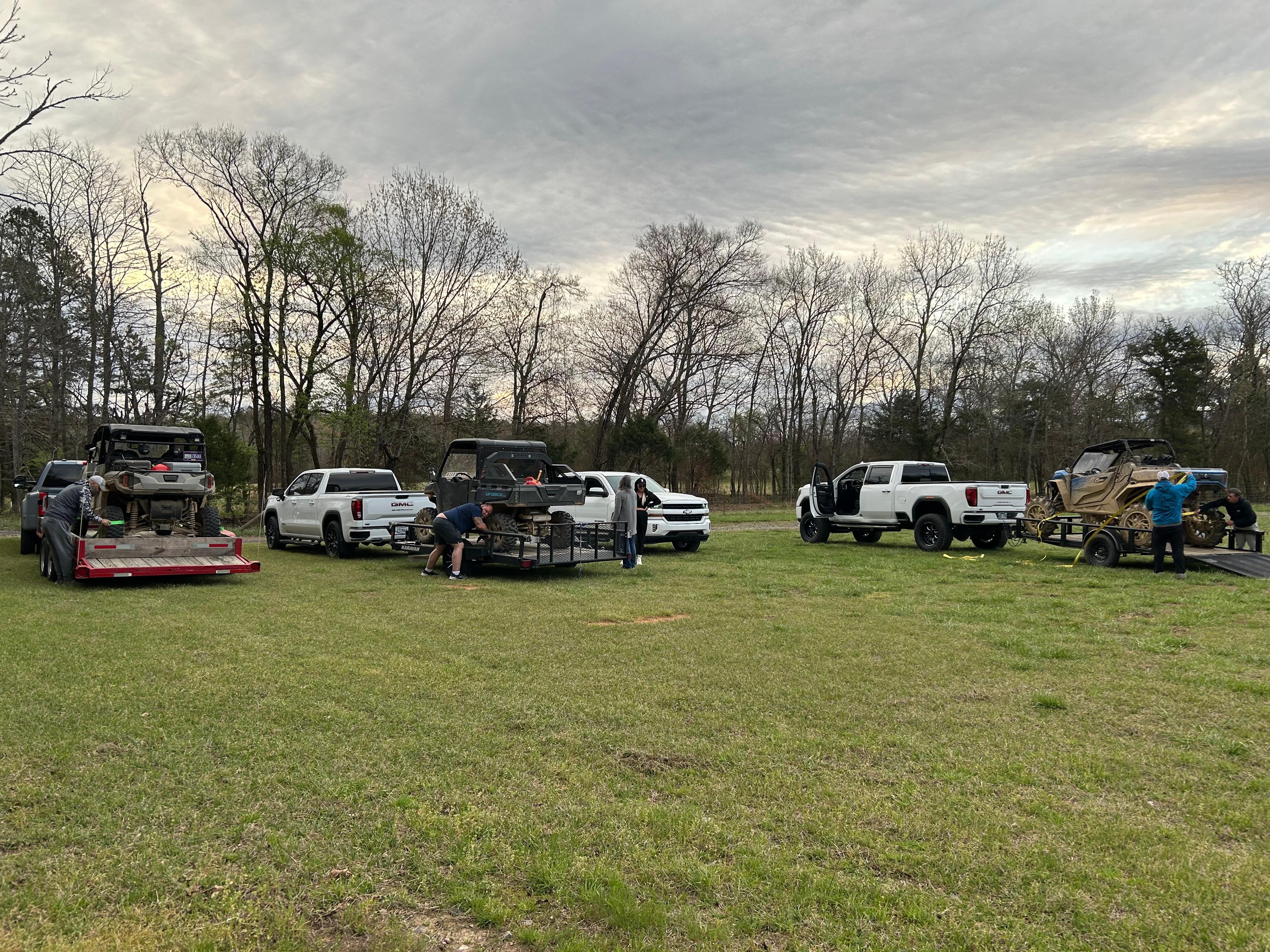 Open field with ample truck and trailer loading/ parking 