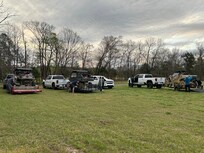Open field with ample truck and trailer loading/ parking