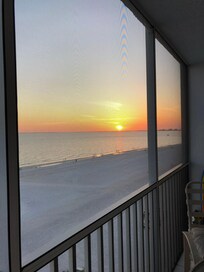 View from the balcony when the sun sets