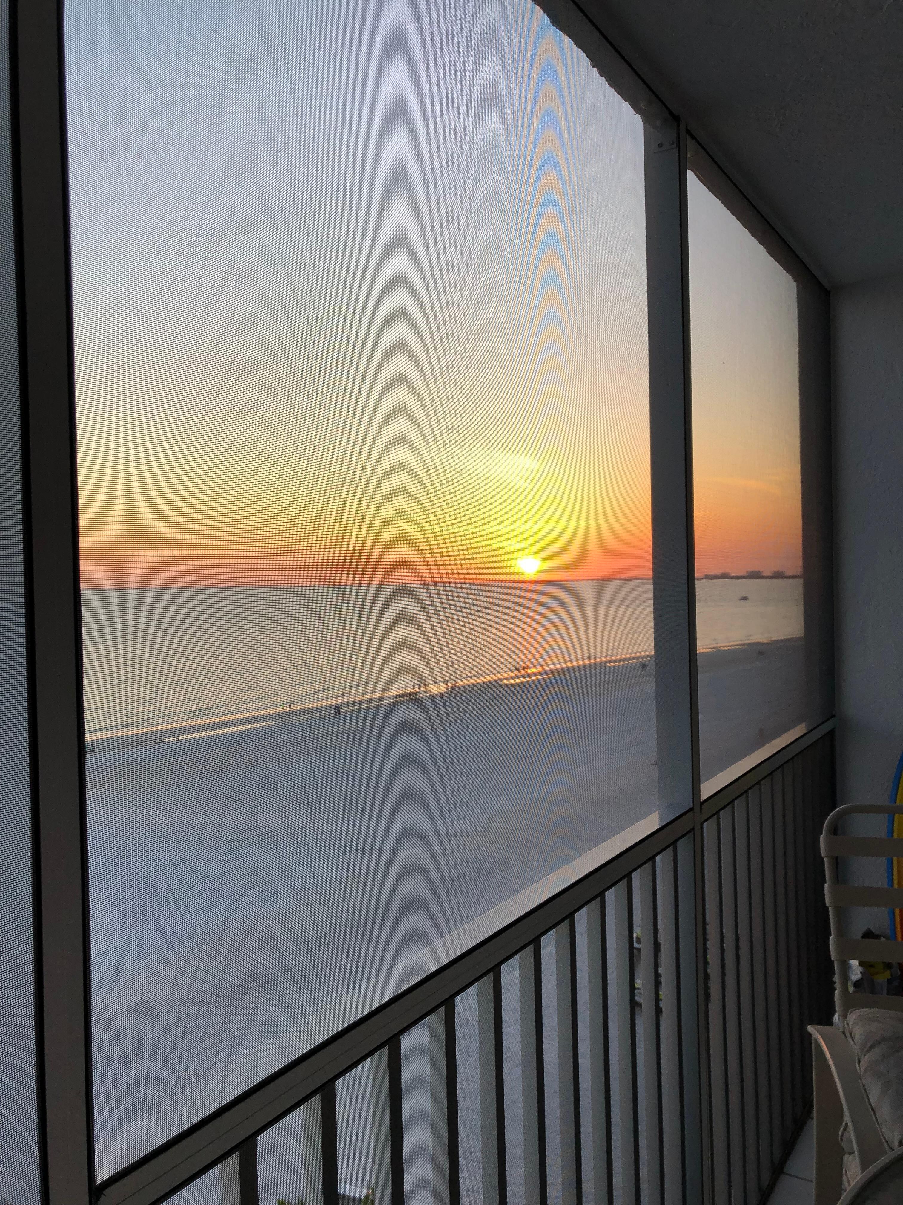 View from the balcony when the sun sets
