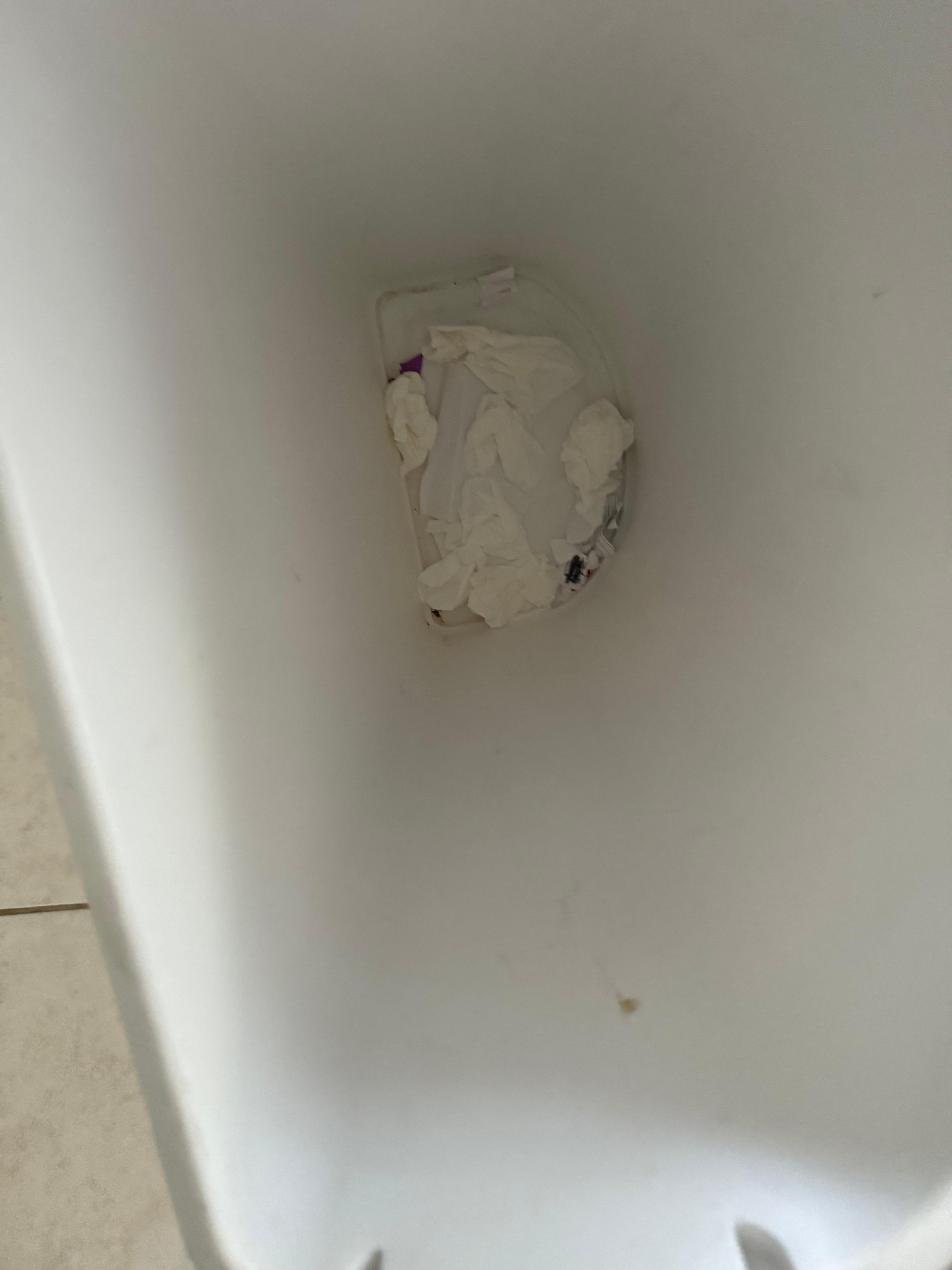 Trash under the trash bag upon entering the house