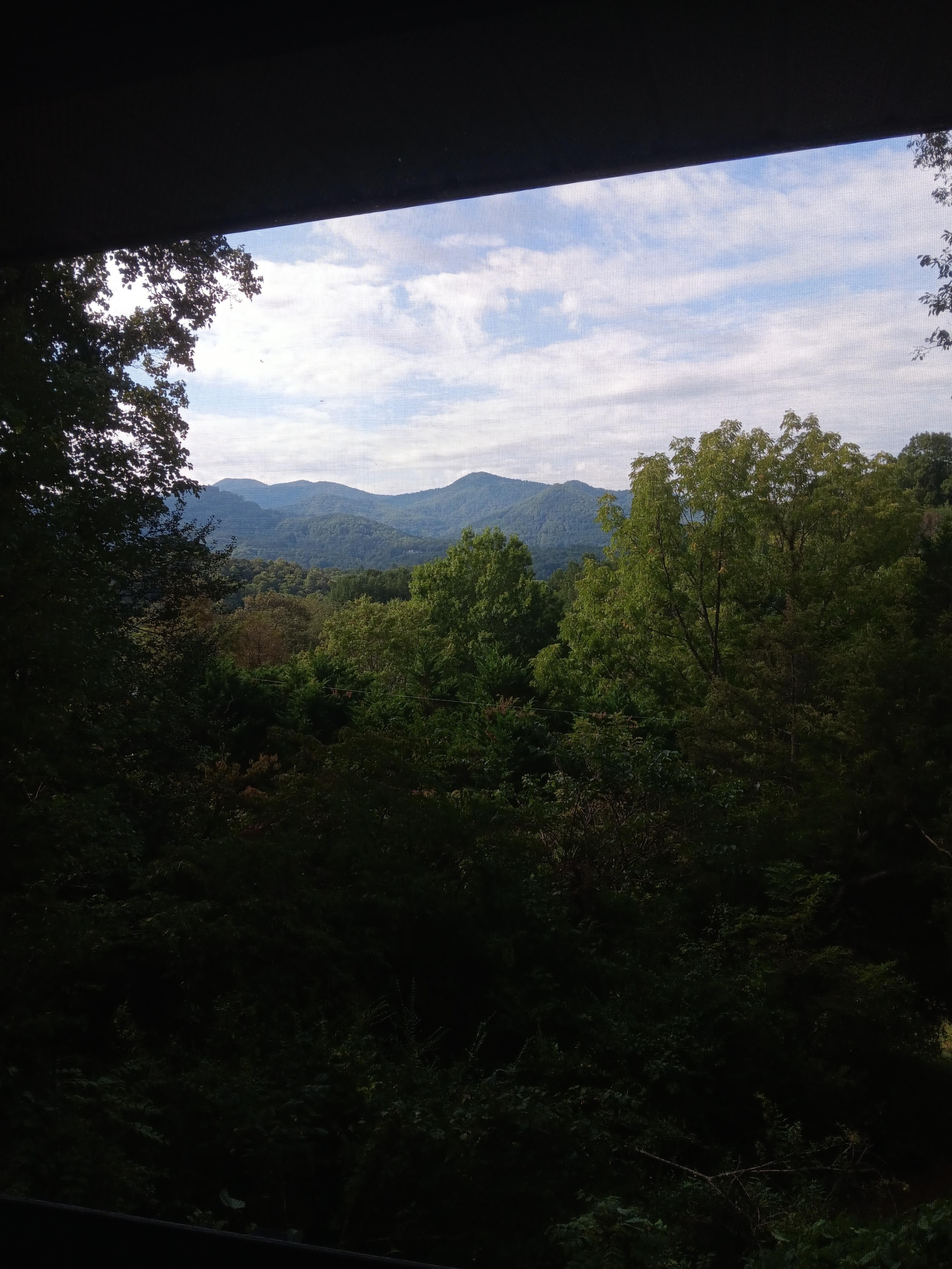 View of the mountains from the front porch.