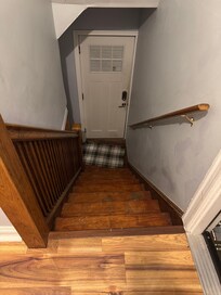 Actual 2nd staircase (need to stand on first step to close door!)