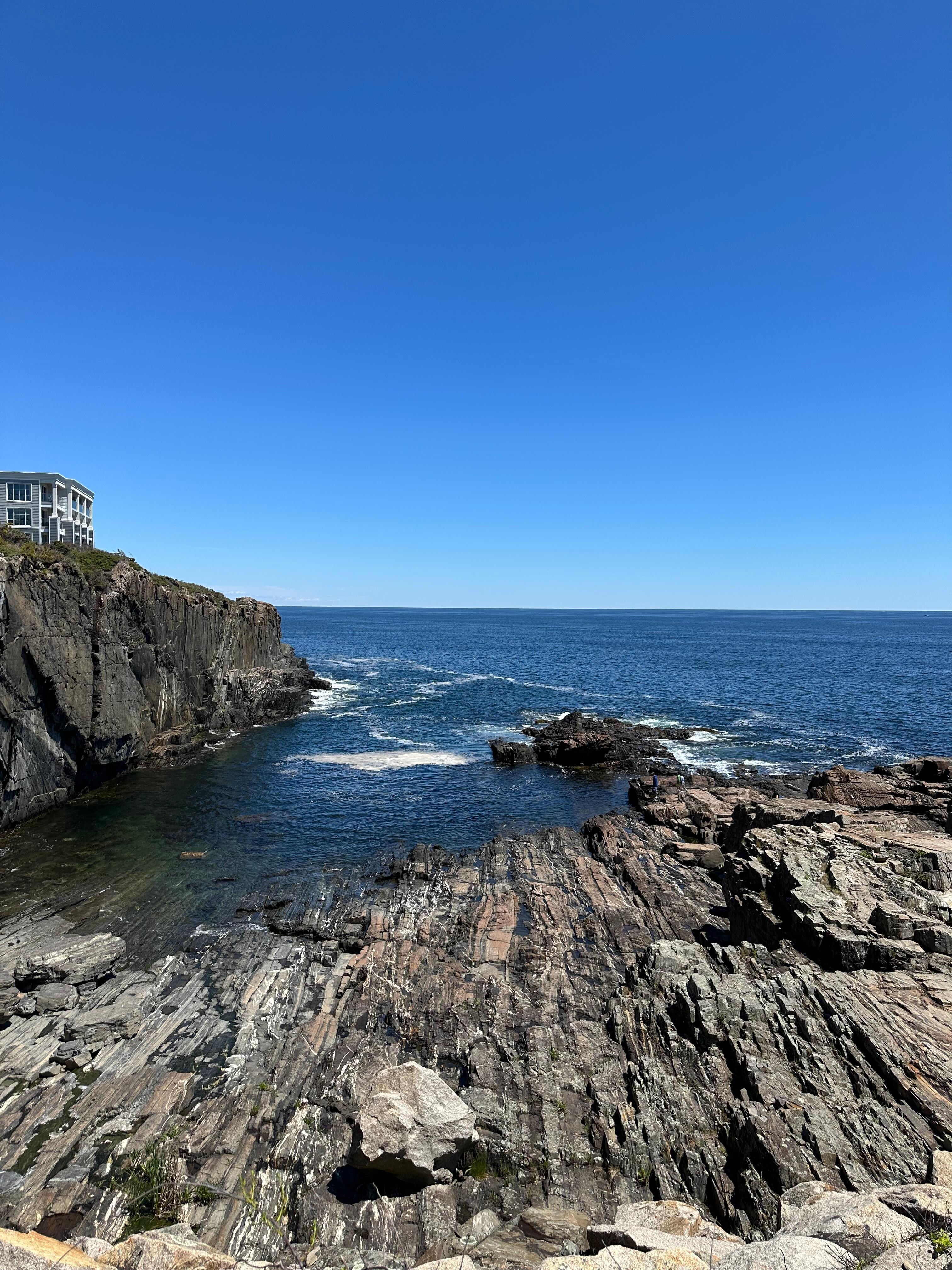 Stunning views from behind the property .