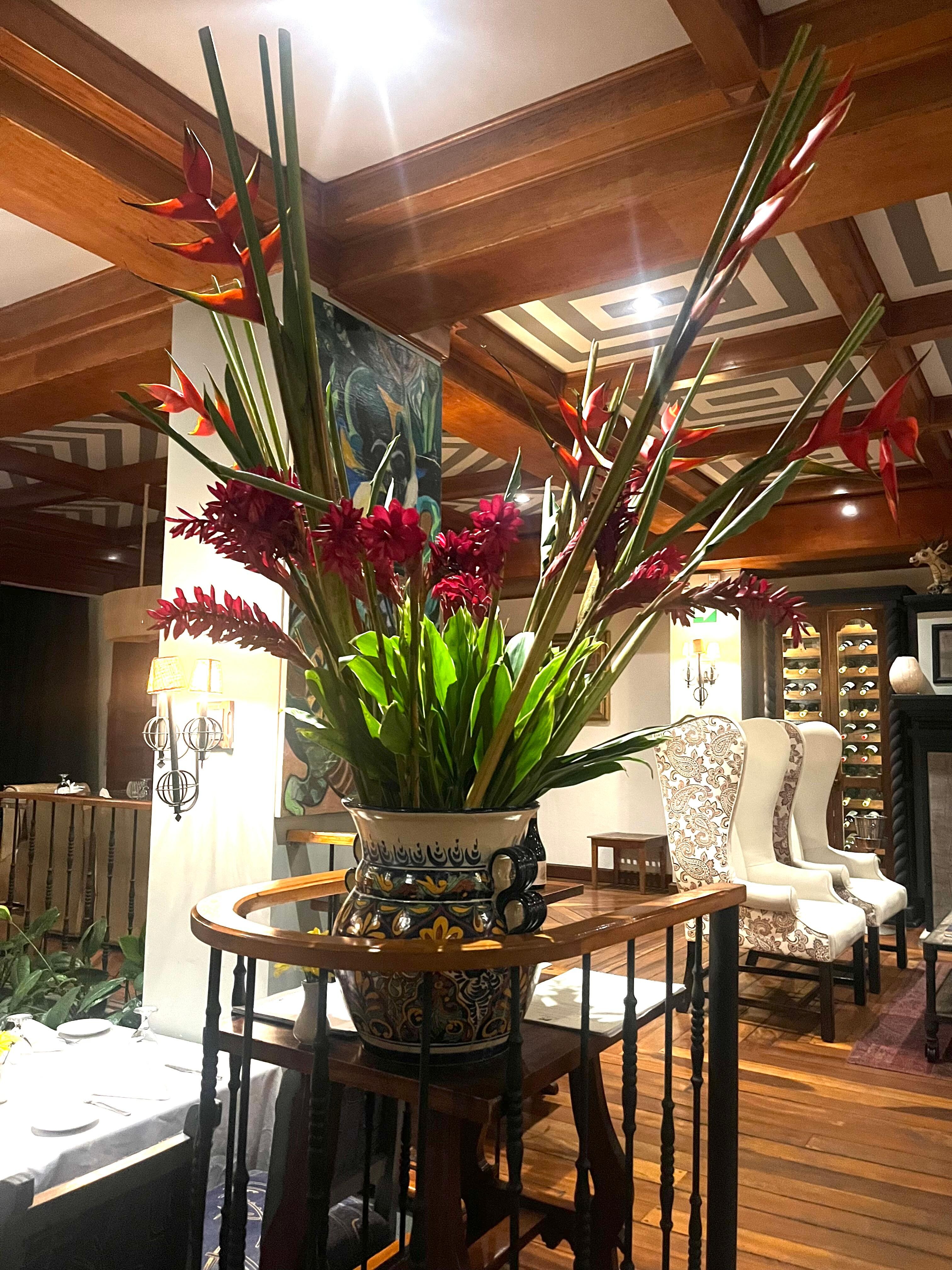 Beautiful arrangement in restaurant.