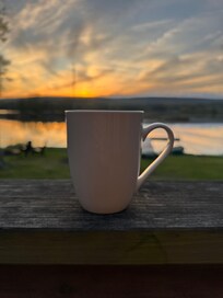 Enjoying a the sunset from the porch.