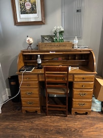 This roll top secretary desk adds so much character and charm to the house.